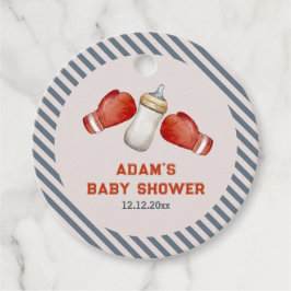 Boy Boxing Little Champion Baby Shower Geschenkanhänger