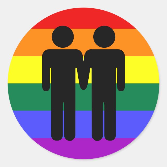 Boy + Boy Rainbow Sticker (Vorderseite)