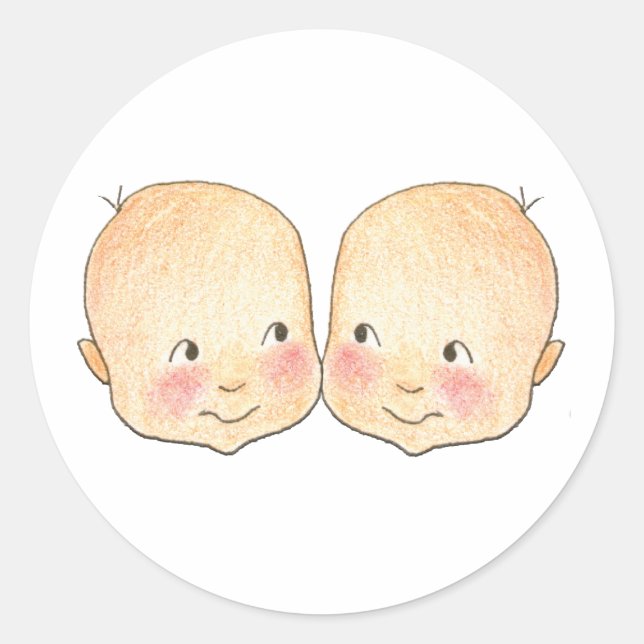 Boy Boy Twins Graphic Runder Aufkleber (Vorderseite)