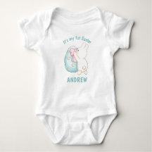 Boy Bunny & Blue Egg 1. Ostern Personalisiert Name