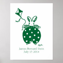 Boy Bunny in einem grünen Geburtstagsposter