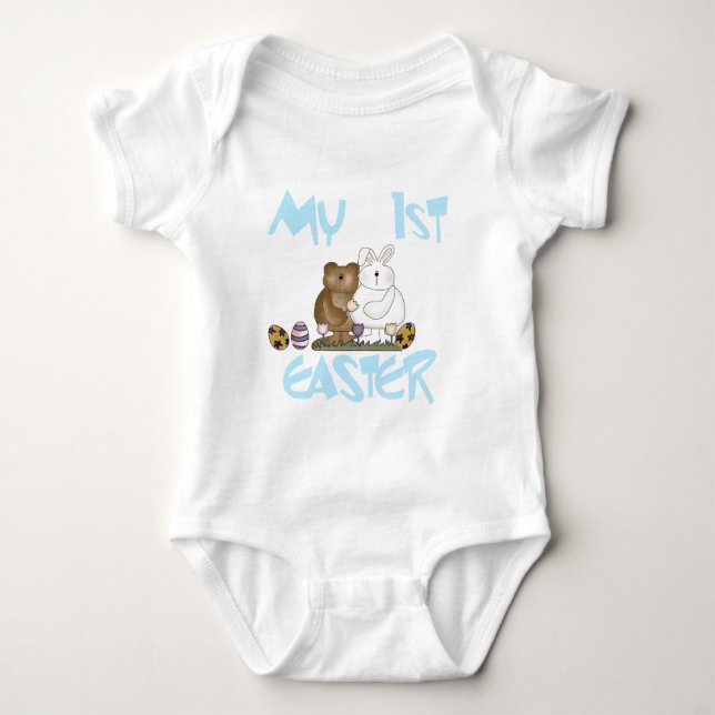Boy Bunny meine ersten Ostertshirts und Geschenke Baby Strampler (Vorderseite)