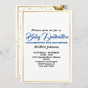 BOY Butterfly Watercolor Baby Dedication Einladung