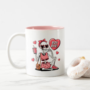 Boy Bye Funny Anti-Valentinstag Zweifarbige Tasse