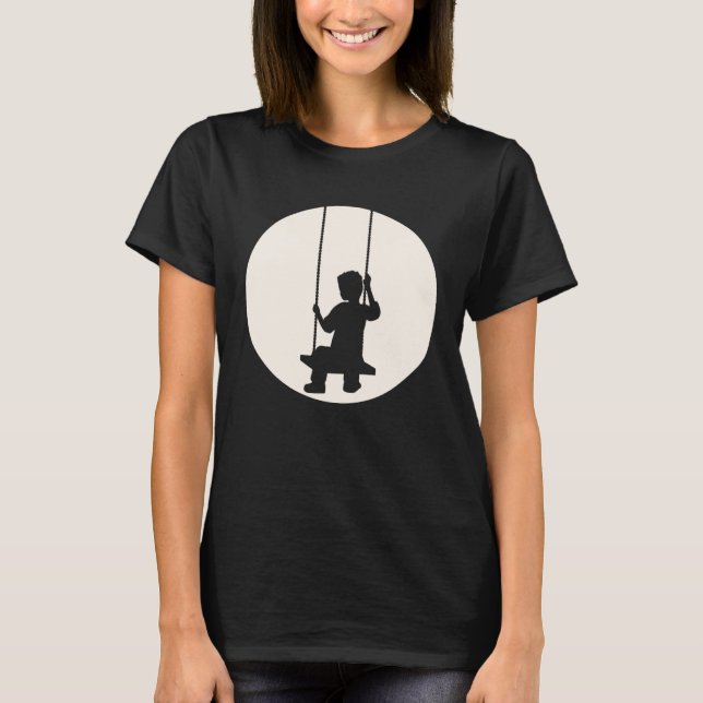 Boy Child Swing Sad Set Seat Moon Swinging Sun Nig T-Shirt (Vorderseite)