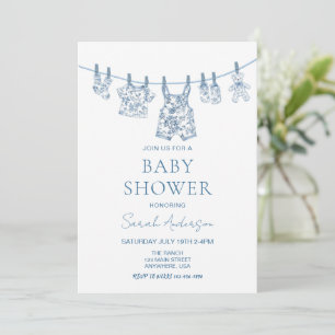Boy Chinoiserie Kinderkleidung Babydusche Einladung