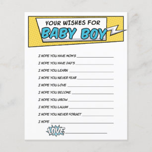 Boy Comic Book Superhero Dusche Wünsche für Baby