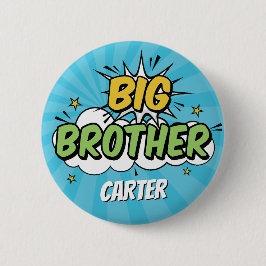 Boy Comic Book Superhero Kinderdusche Big Brother Button