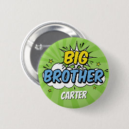 Boy Comic Book Superhero Kinderdusche Big Brother Button
