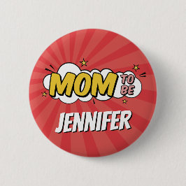 Boy Comic Book Superhero Kinderdusche Mama Button