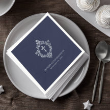 Boy Confirmation Navy Blue Elegant Vintages Wappen