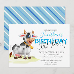 Boy Cow Party Einladung
