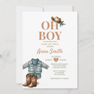BOY COWBOY Outfit Baby Dusche südwestliche Kaktus Einladung