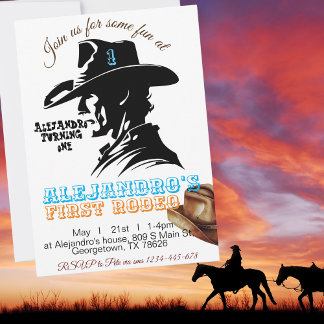 Boy Cowboy zum Geburtstag Einladung, Editierbar me Einladung