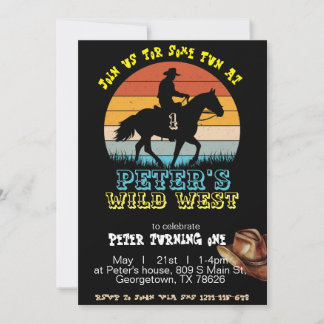 Boy Cowboy zum Geburtstag Einladung, Editierbar me Einladung