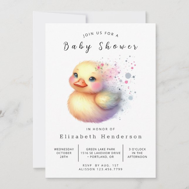 Boy Custom Duck Baby Shower Einladung (Vorderseite)