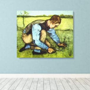 Boy Cutting Grass with Sickle von Vincent van Gogh Leinwanddruck