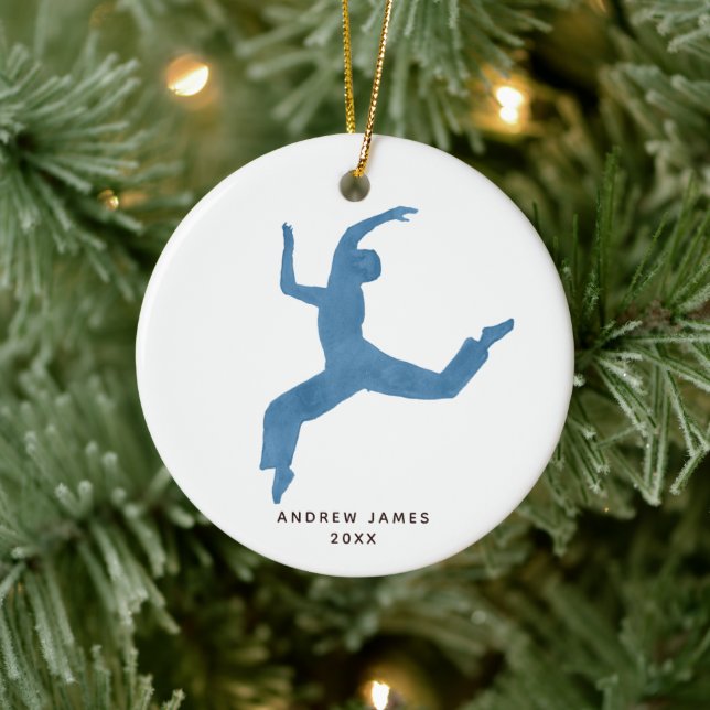 Boy Dancer Personalisiert Name Weihnachten Keramik Ornament (Baum)