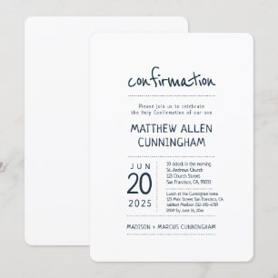 Boy der Heiligen Bestätigung   Modern + einfach Einladung