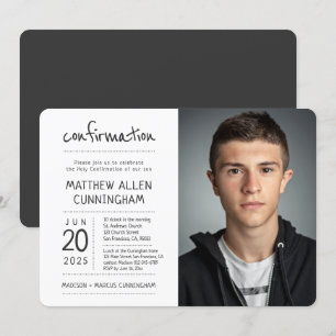 Boy der Heiligen Bestätigung   Modernes + einfache Einladung