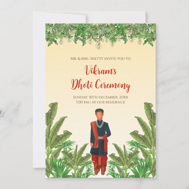 Boy Dhoti feierliche Einladung Pancha Kattu lädt e (Vorderseite)