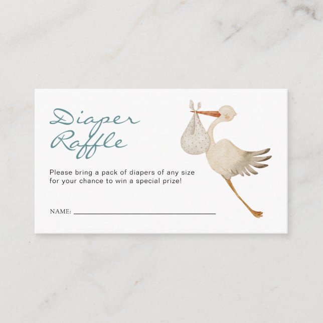 Boy Diaper Raffle Begleitkarte (Vorderseite)