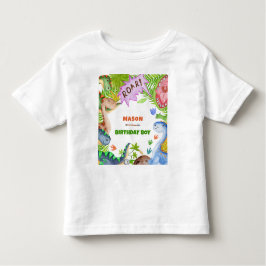 Boy Dinosaur 4th Birthday Invitation Kleinkind T-shirt
