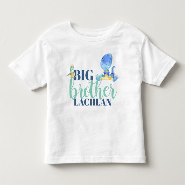 Boy Dinosaur Big Brother Kleinkind T-shirt (Vorderseite)