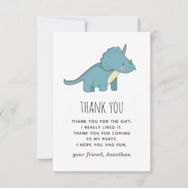 Boy Dinosaur Birthday | Niedliche Kinder Dino Tric Dankeskarte