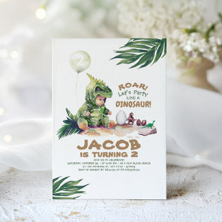 Boy Dinosaur Einladungen zum Geburtstag