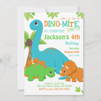Boy Dinosaur Geburtstagseinladung / Dino Party Einladung
