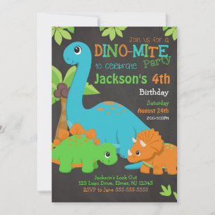 Boy Dinosaur Geburtstagseinladung / Dino-Party Einladung