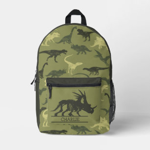 Boy Dinosaur Green Thema gedruckter Rucksack