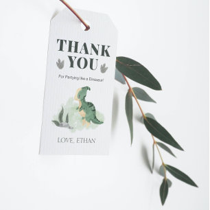Boy Dinosaur Jungle Happy Geburtstag Vielen Dank Geschenkanhänger