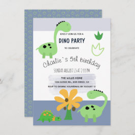 Boy Dinosaur Jurassic Birthday Party Ankündigung