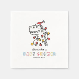 Boy Dinosaur Winter Weihnachts Coed Baby Dusche Serviette