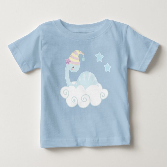 Boy Dinosaurier Schlafen Baby T-shirt (Vorderseite)