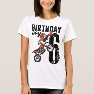 Boy Dirt Bike 6. Geburtstagsparty Motocross 6 Jahr T-Shirt