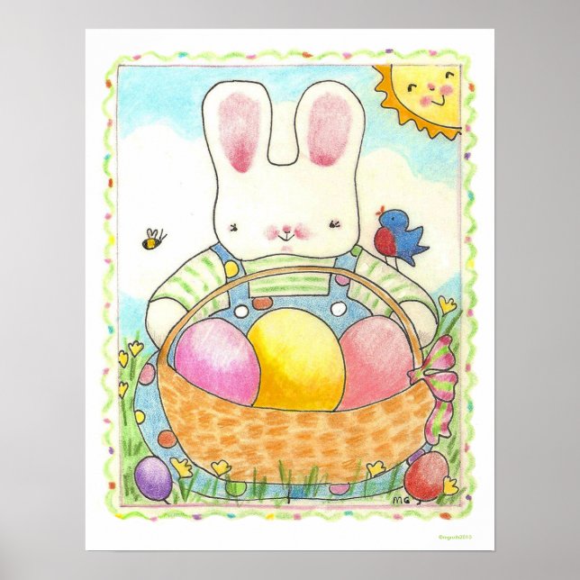 Boy Easter Bunny Poster (Vorne)