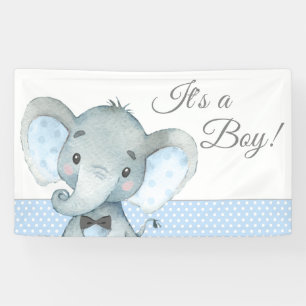 Boy Elephant Baby Shower Banners Banner