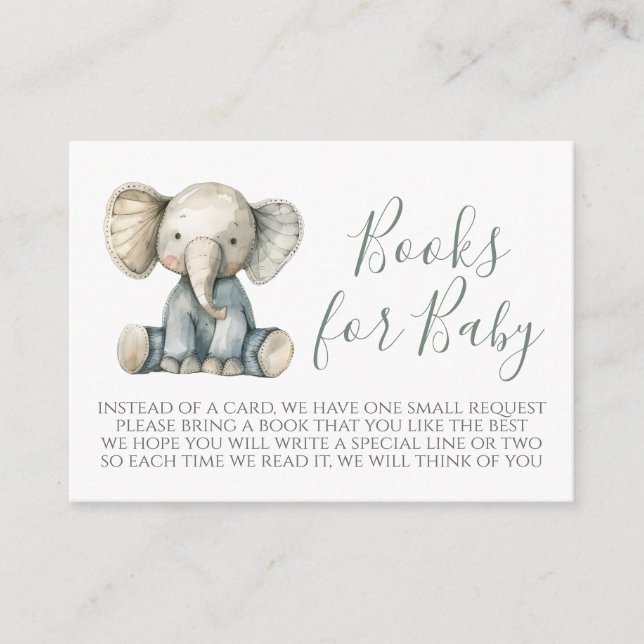 Boy Elephant Baby Shower Buy Request Card Begleitkarte (Vorderseite)