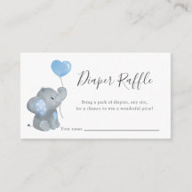 Boy Elephant Blue Baby Duwer Diaper Raffle