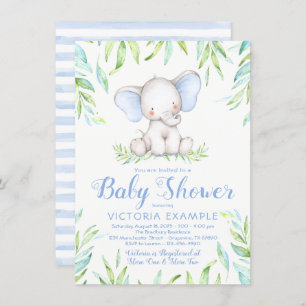 Boy Elephant Jungle Baby Shower Einladungen