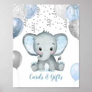 Boy Elephant Watercolor Babydusche Geschenke Poster