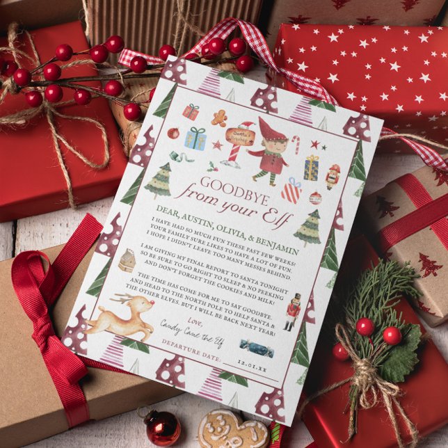 Boy Elf | Kinder Weihnachtself Auf Wiedersehen Let Einladung (Von Creator hochgeladen)