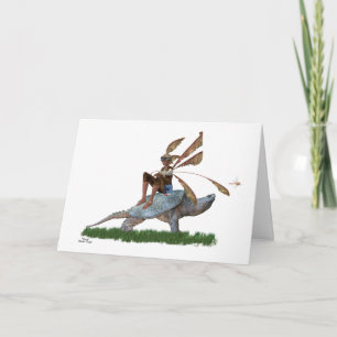 Boy Fairy reiten auf der Geburtstagskarte der Schi Karte