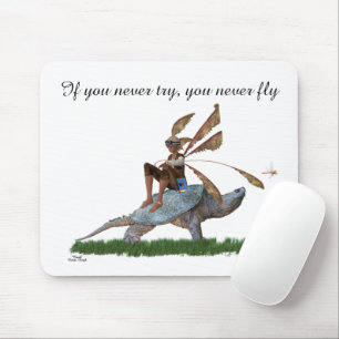 Boy Fairy reitet auf der Turtle Mousepad