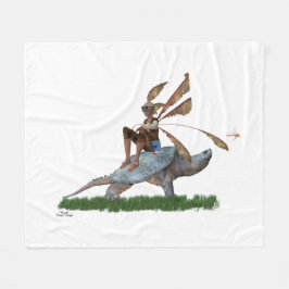 Boy Fairy reitet auf Schildkröte Fleecedecke