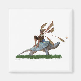 Boy Fairy reitet auf Schildkrötenmagnet Magnet