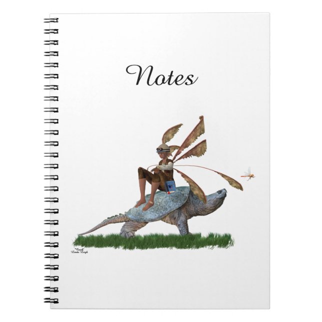 Boy Fairy Riding on Turtle Spiral Foto Notebook Notizblock (Vorderseite)